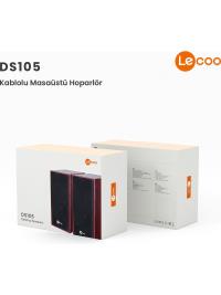 LENOVO LECOO DS105 1+1 Siyah 5w RMS Hoparlör Ahşap Speaker